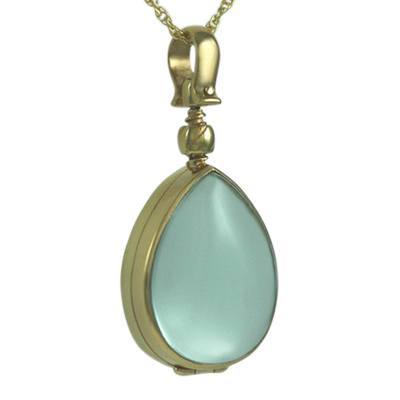 Tear Drop Glass Locket Memorial Jewelry II